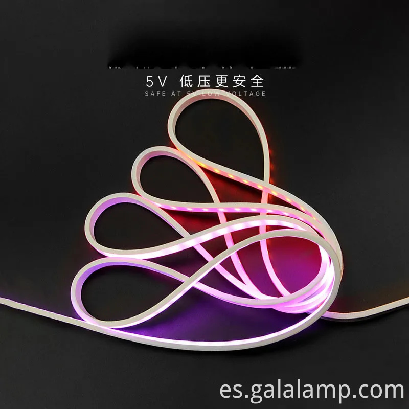 12*5 mm 5V RGB LED Strips de flexión de neón direccionable